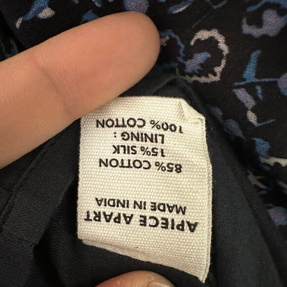 Apiece Apart Olga Mini Dress in Leafy Floral Black - Picture 7 of 7